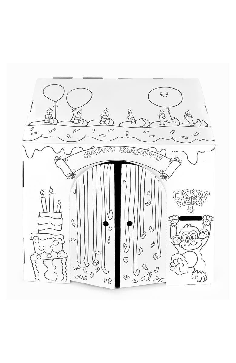 Easy Playhouse Birthday Arts & Craft Cardboard Fort, Alternate, color, Multicolored