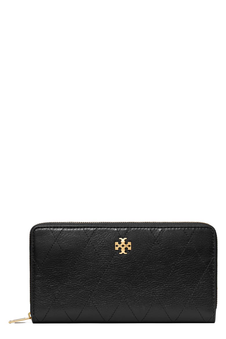 Charlie Leather Continental Zip Wallet, Main, color, BLACK