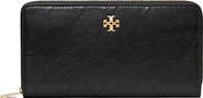 Tory Burch Charlie Leather Continental Zip Wallet