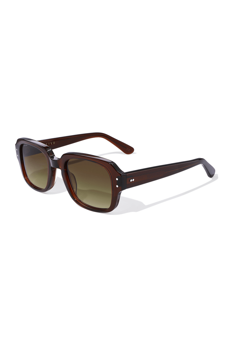 Mas 50mm Square Acetate Sunglasses, Alternate, color, Brown