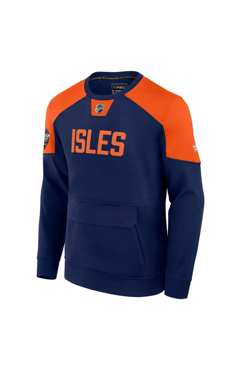 FANATICS Men's Fanatics Branded Navy New York Islanders 2024 NHL Stadium Series Authentic Pro Fleece Logo Pullover Sweatshirt, Alternate, color, Navy