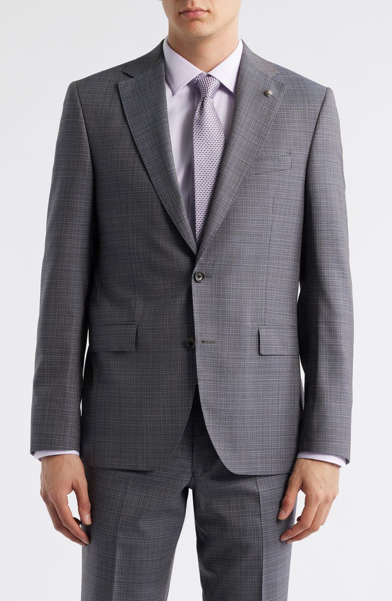 Jack Victor Esprit Screen Check Suit, Alternate, color, Blue Grey