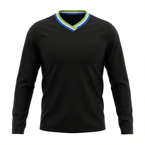 Ribbed V-Neck Long Sleeve Tee