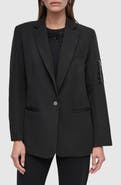 DKNY Cargo Sleeve Pocket Ponte Twill Blazer