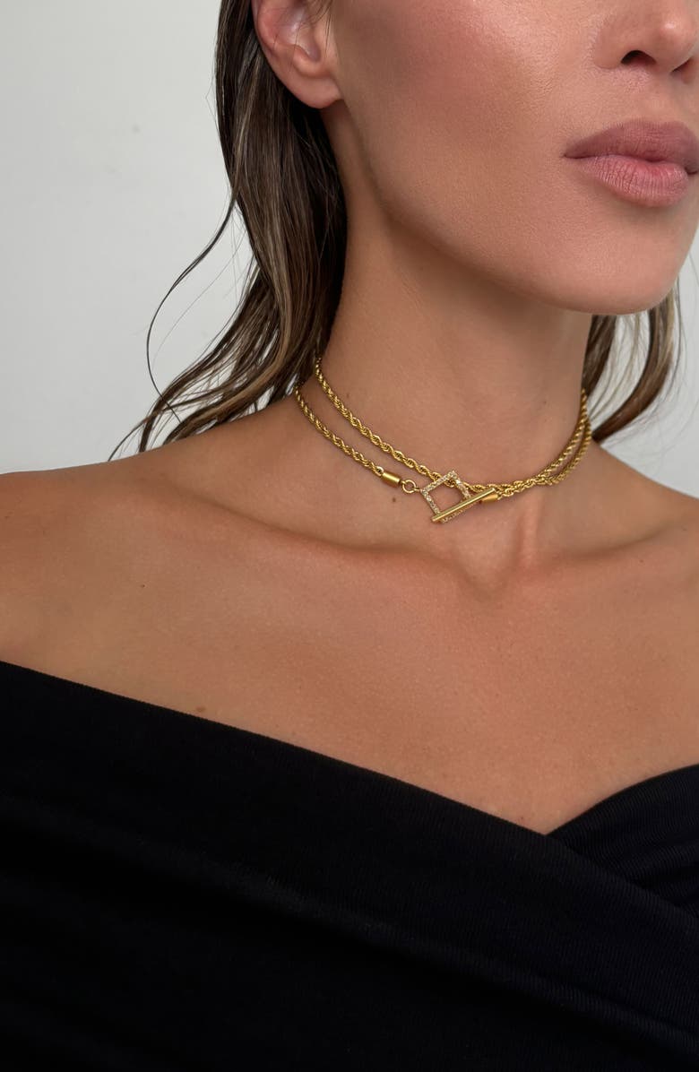 st. Moran Rope Lariat with Pavé Diamonds, Alternate, color, Gold