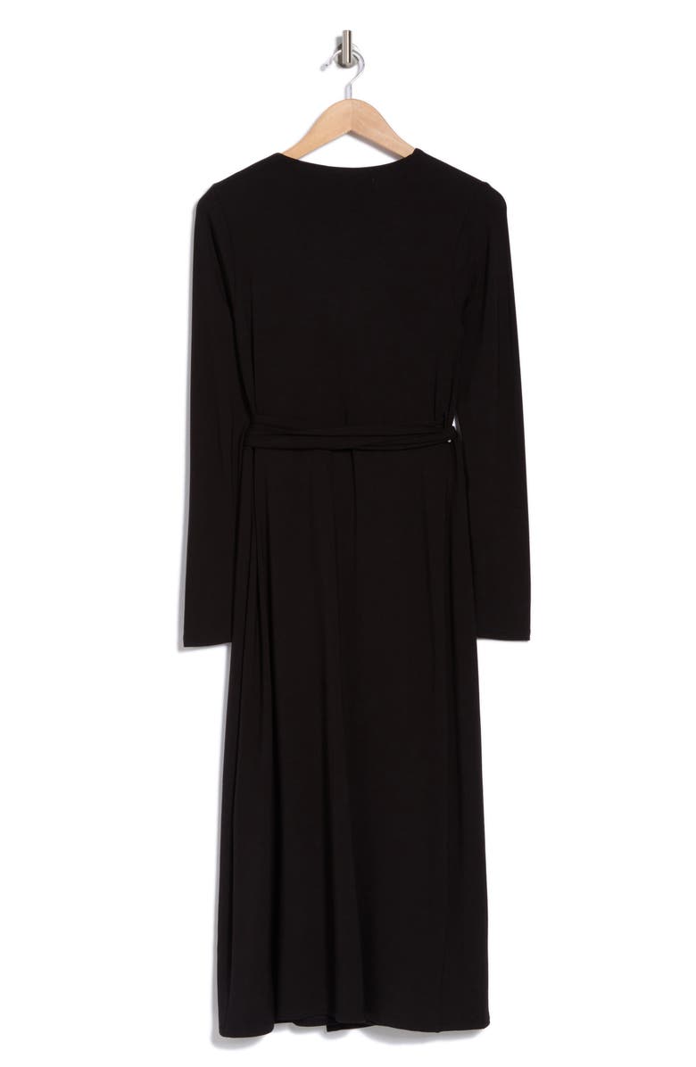 Good American Long Sleeve Faux Wrap Dress, Alternate, color, 