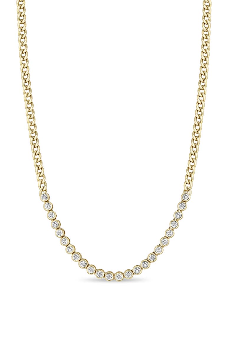 Zoë Chicco Diamond Bezel Tennis Necklace, Main, color, 