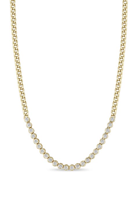 Diamond Bezel Tennis Necklace