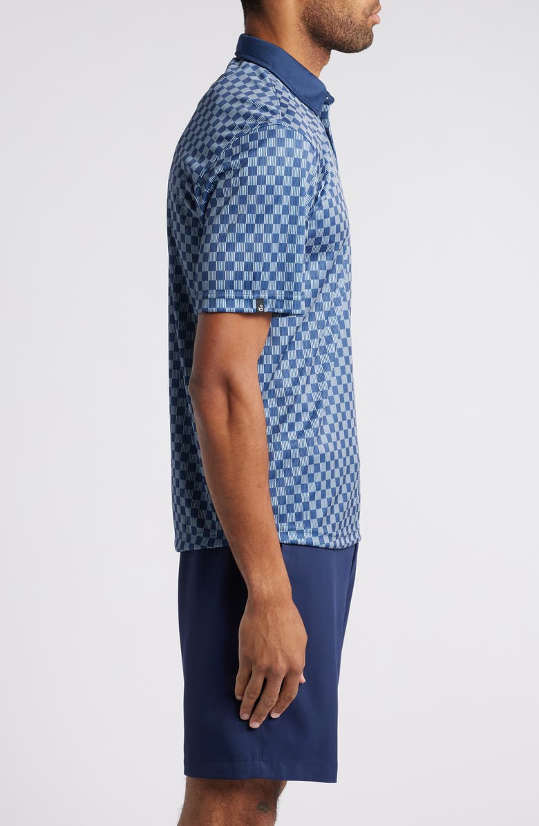 Swannies Gunnar Check Print Golf Polo, Alternate, color, Navy