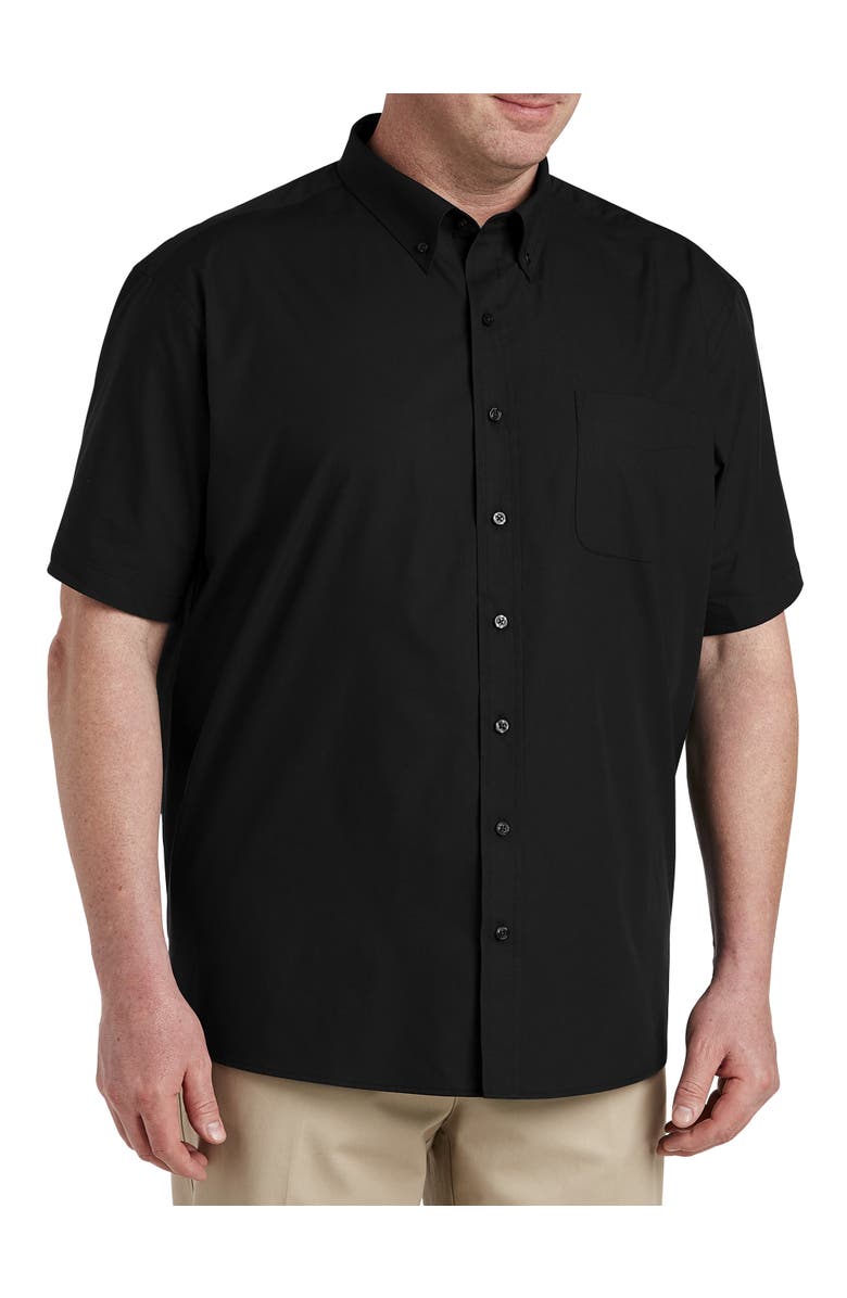 B+T Essentials Big & Tall Poplin Sport Shirt, Main, color, Black