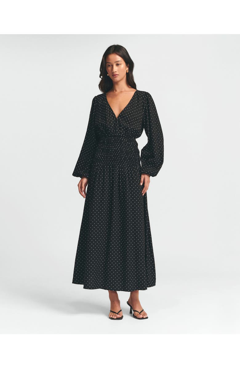 ST MRLO May Gather Dress, Alternate, color, Black Base Spot