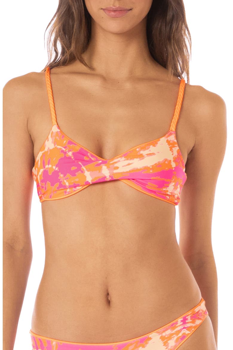 Tangerine Dream Temis Reversible Twist Front Bikini Top, Alternate, color, ORANGE