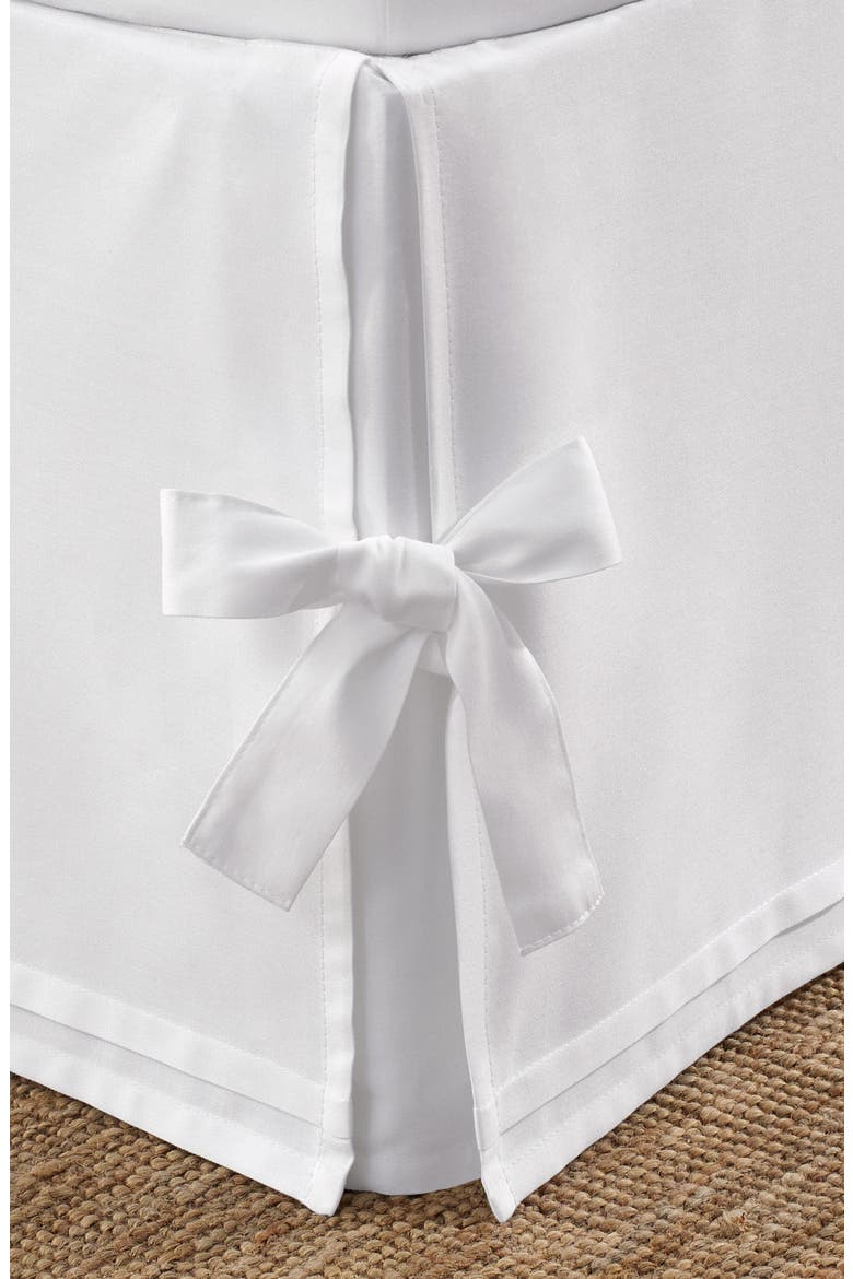 La Classics Ticking Stripe Blue 1-Piece King Bedskirt, Alternate, color, WHITE
