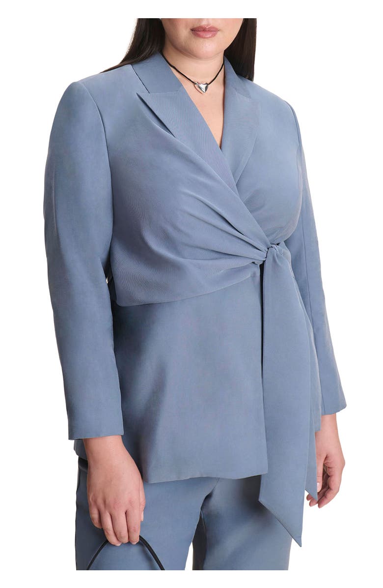 ELOQUII Wrapped Blazer, Main, color, Slate Teal