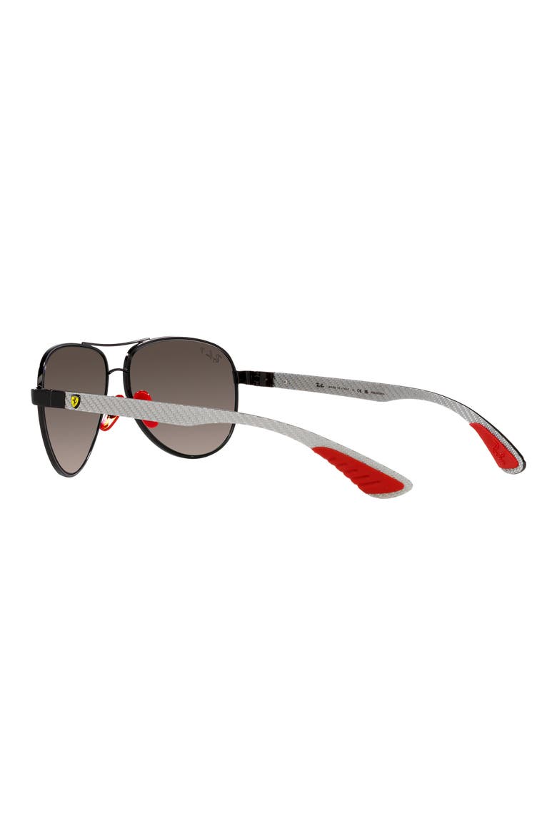 61mm Gradient Polarized Pilot Sunglasses, Alternate, color, BLACK