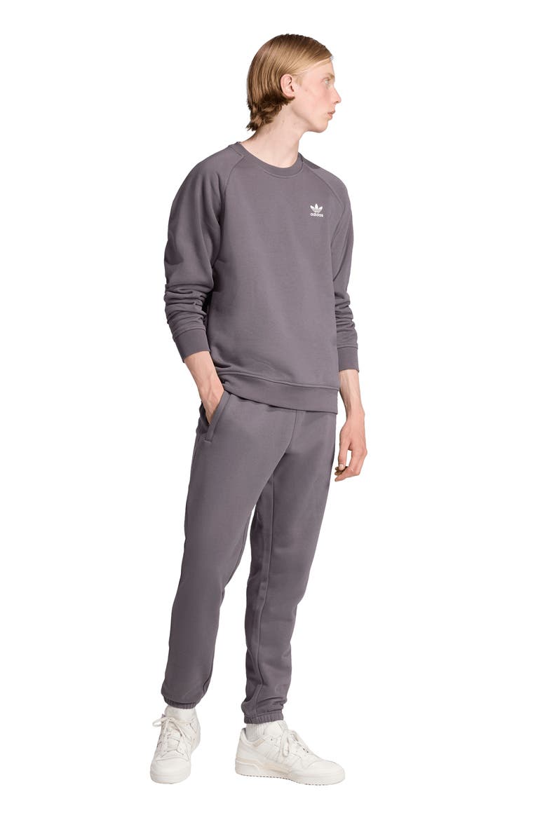 Essentials Trefoil Fleece Joggers, Alternate, color, GREY STRATA