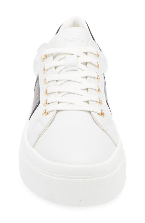Jslides Gilda Platform Sneaker In White/black
