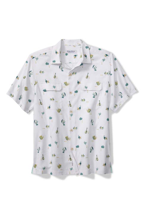 Coastal Ease Petite Tropics IslandZone® Short Sleeve Button-Up Shirt