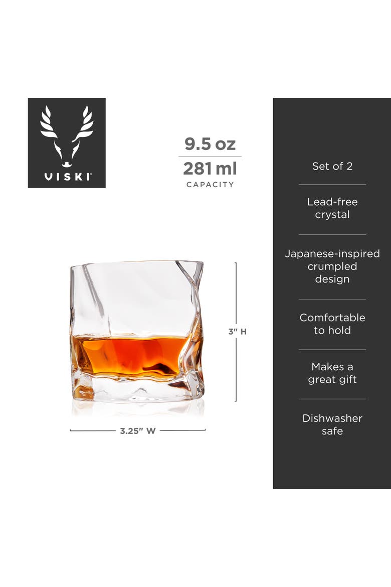 Crystal Molten Tumblers Set of 2, Alternate, color, Clear