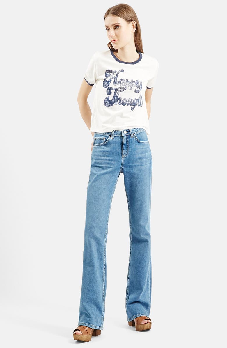 Topshop 'Happy Thoughts' Graphic Tee, Alternate, color, 