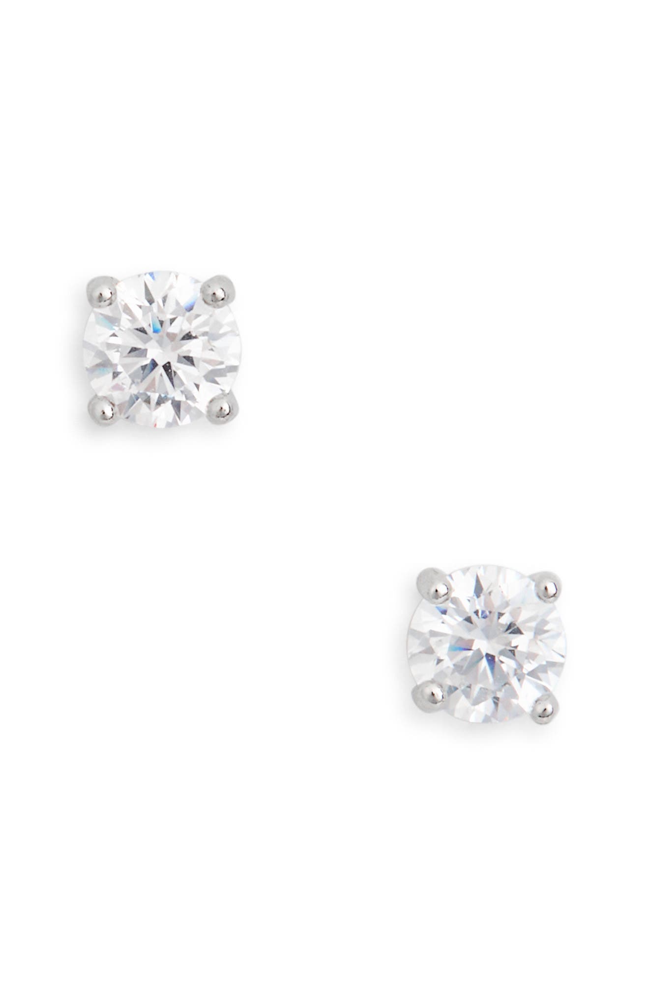 NORDSTROM RACK Sterling Silver Round Cut CZ Studs - 0.50 ctw