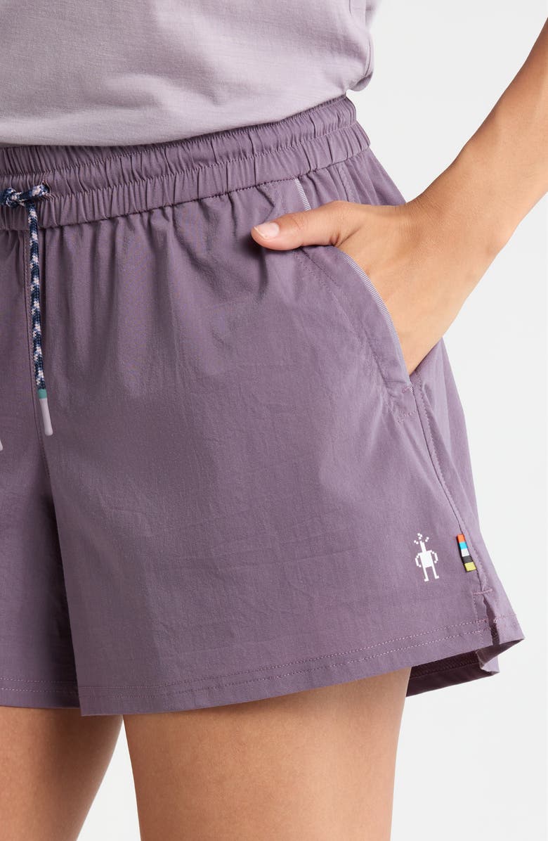 Smartwool Merino Wool Blend Drawstring Shorts, Alternate, color, Purple Storm