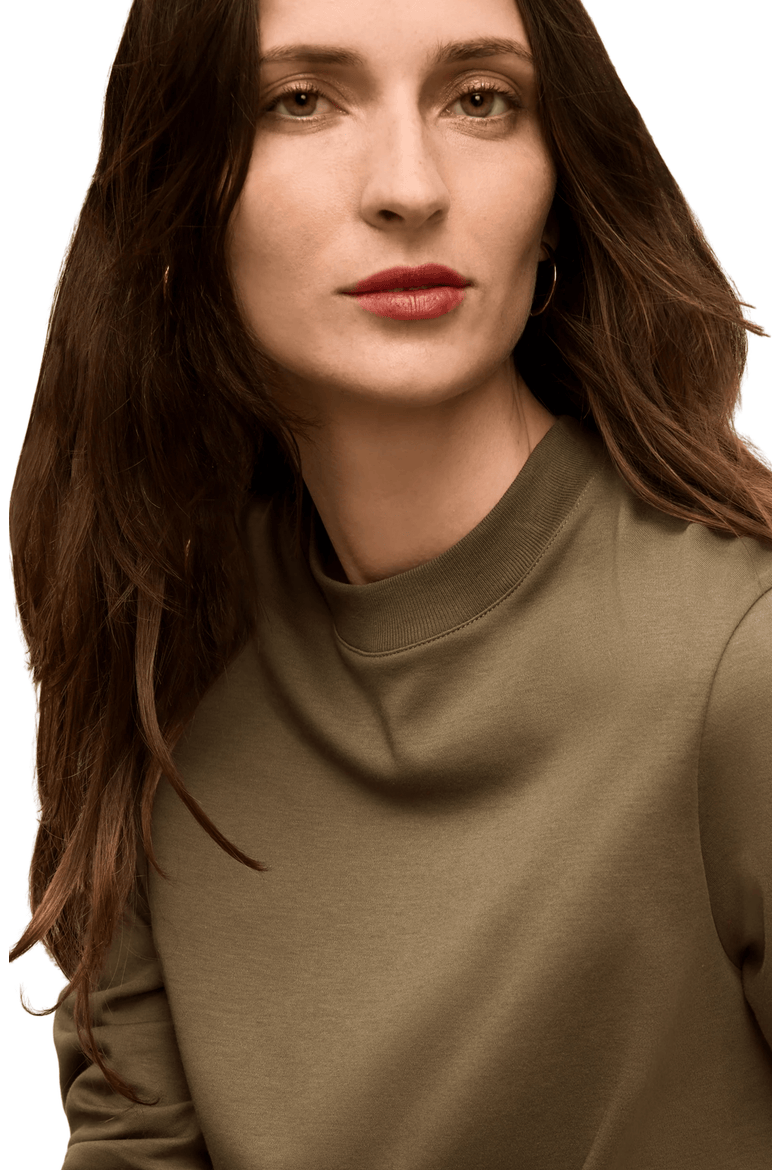 Raquel Organic Pima Cotton Long-Sleeve Tee, Alternate, color, Caraway