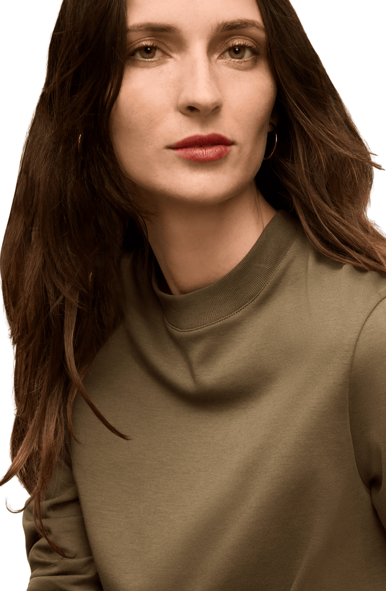 M.M.LaFleur Raquel Organic Pima Cotton Long-Sleeve Tee, Alternate, color, Caraway