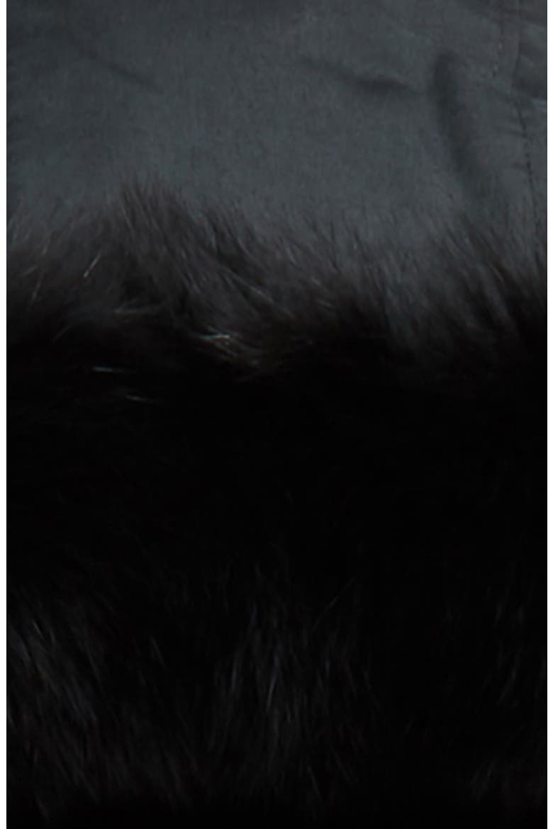 Hooded Parka with Genuine Fox Fur Trim, Alternate, color, GRANITE/ BLACK FUR