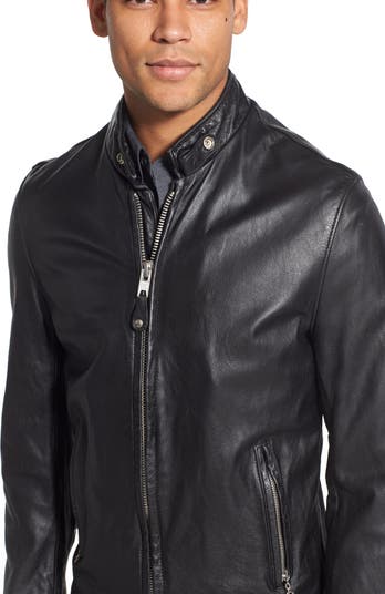 Schott NYC Café Racer Hand Vintaged Cowhide Leather Jacket Nordstrom - Main Image