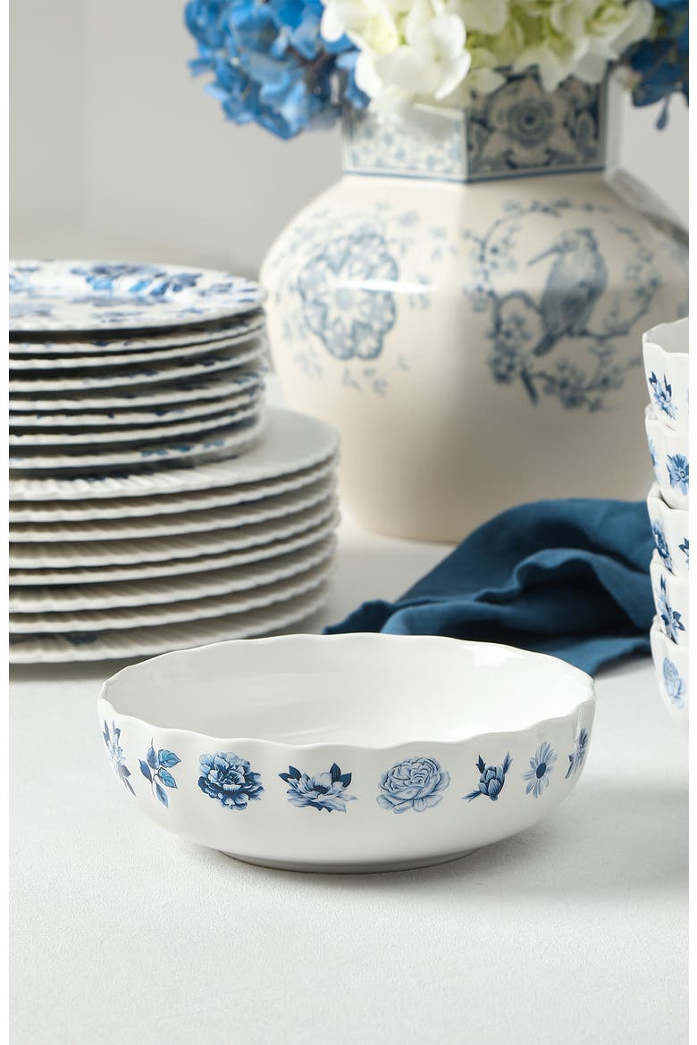 Fiore New Bone China Bowl Set of 4, Alternate, color, Blue