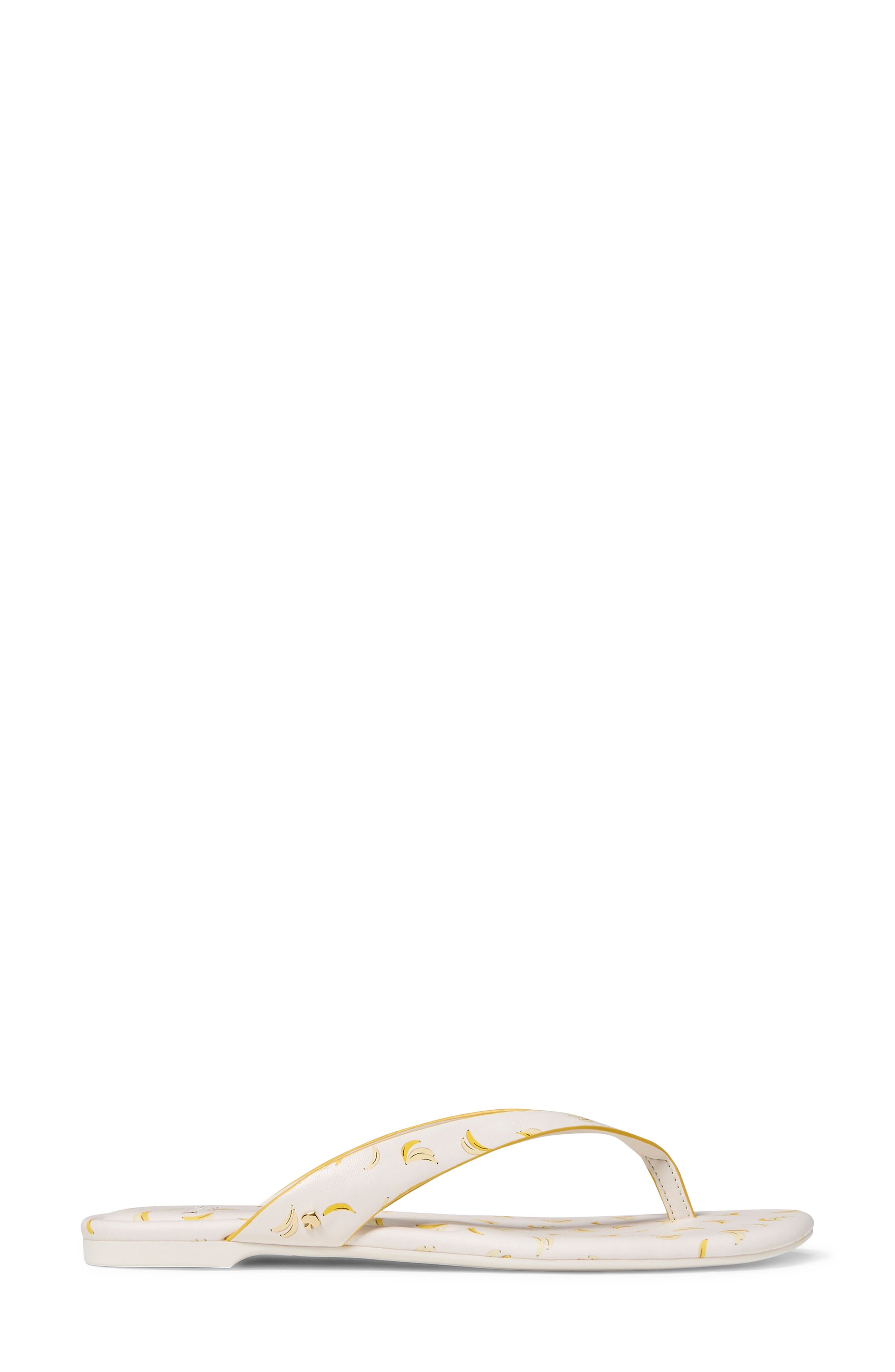 Kate Spade New York banana print flip flop, Alternate, color, 