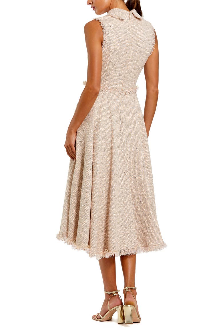 Bouclé Sleeveless Collared Button Up Midi Dress, Alternate, color, Blush