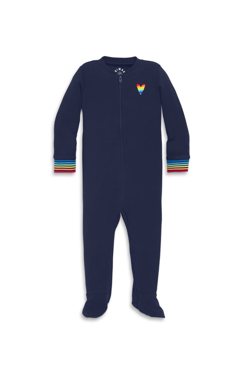 Primary Baby Embroidered Organic Zip Footie, Main, color, 