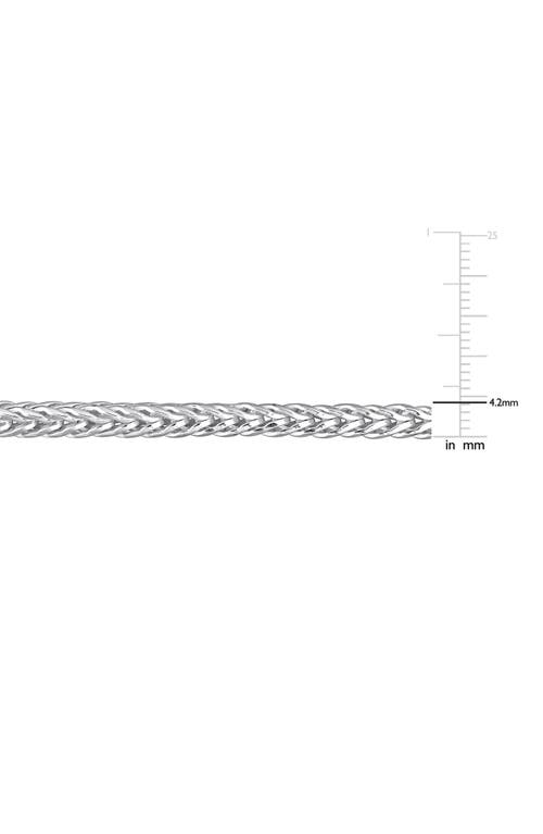 Delmar 4.2mm Foxtail Chain Necklace & Bracelet Set In Silver