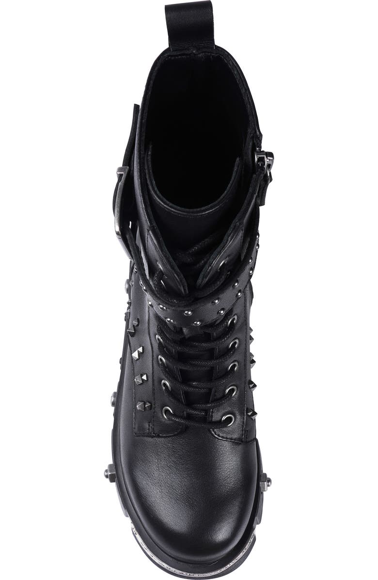 ZIGI Monik Stud Lug Sole Combat Boot, Alternate, color, Blk Leathe