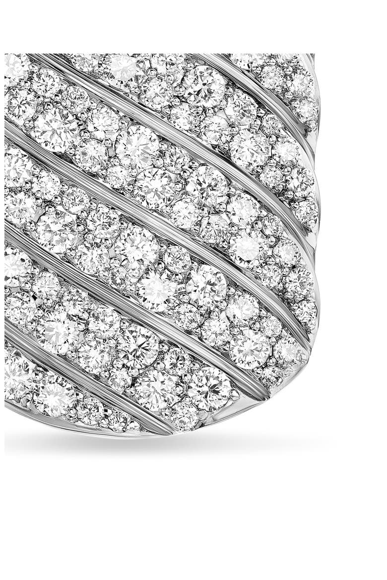 Men's Sculpted Cable Tag in Sterling Silver with Diamonds, 27mm, Alternate, color, STERLING SILVER