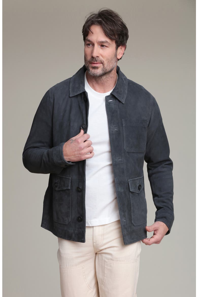 Suede Barn Jacket, Alternate, color, DUSK