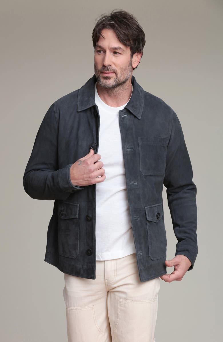 Bagatelle Suede Barn Jacket, Alternate, color, Dusk