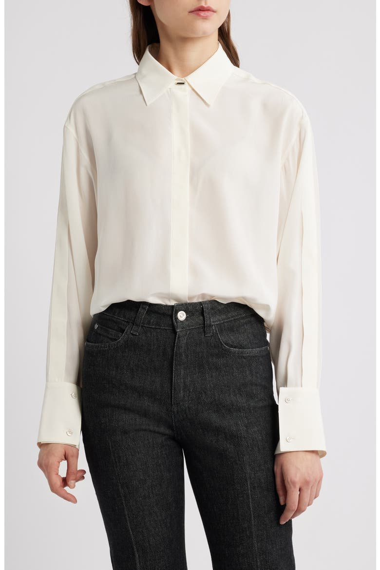 Binaliati Friday Silk Shirt, Main, color, OPEN WHT