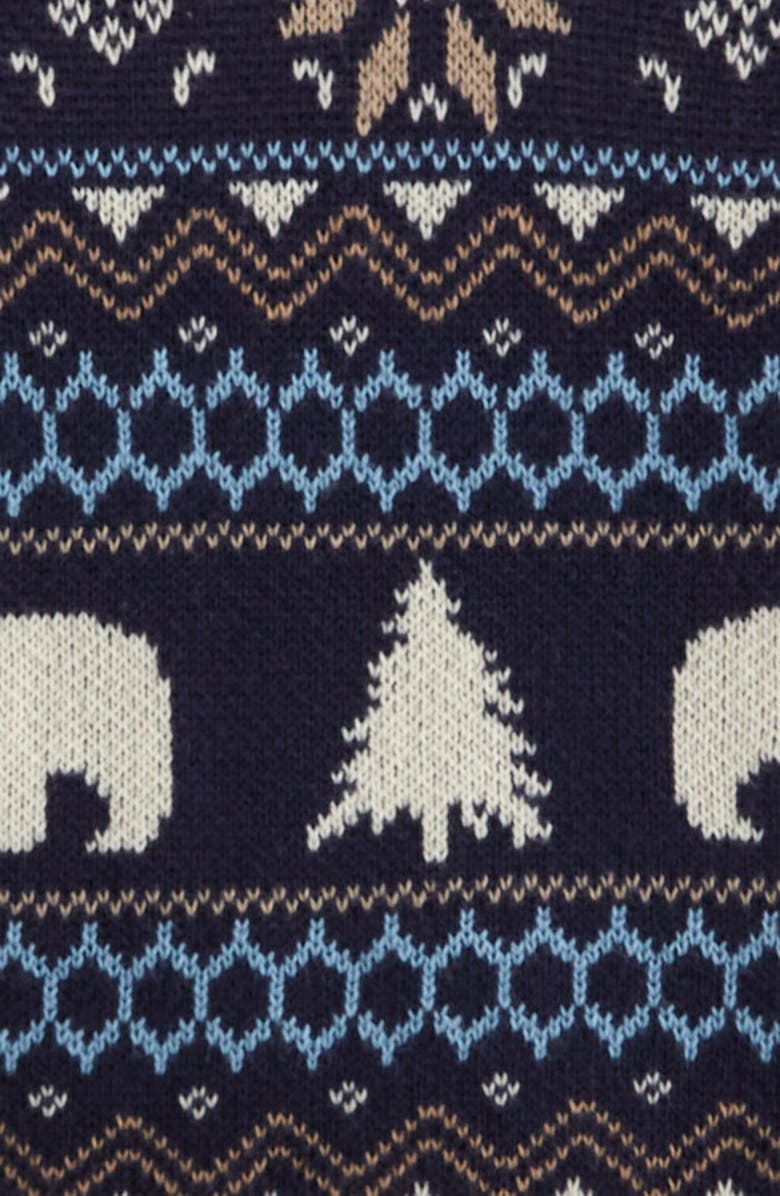 Nordstrom Fair Isle Vest, Bodysuit & Pants Set, Alternate, color, Navy Forest Stripe- Tan Stock