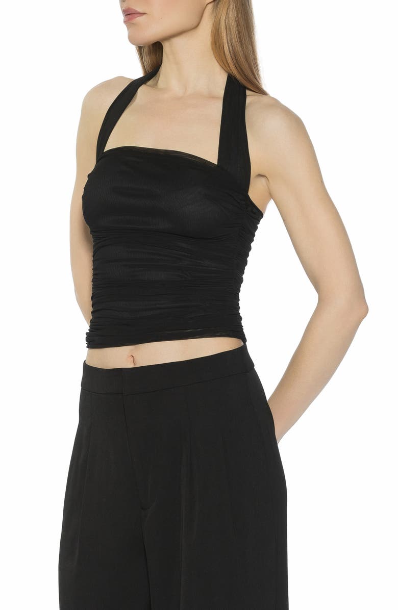 Alexia Admor Luca Halter Square Neck Top, Alternate, color, Black