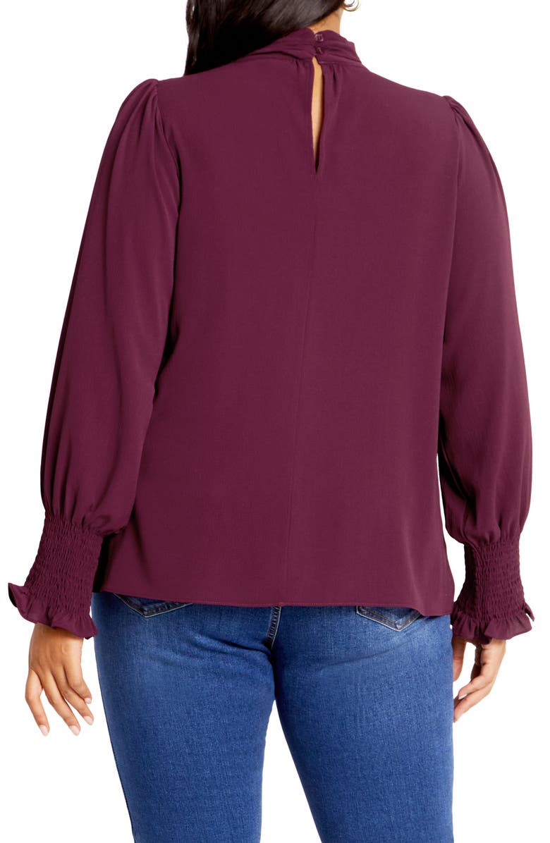 City Chic Iris Keyhole Top, Alternate, color, Plum