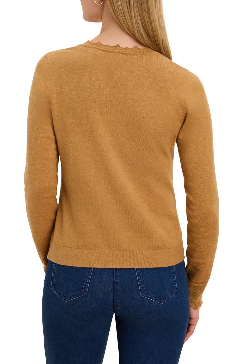 Henley Ruffle Sweater, Alternate, color, CARAMEL