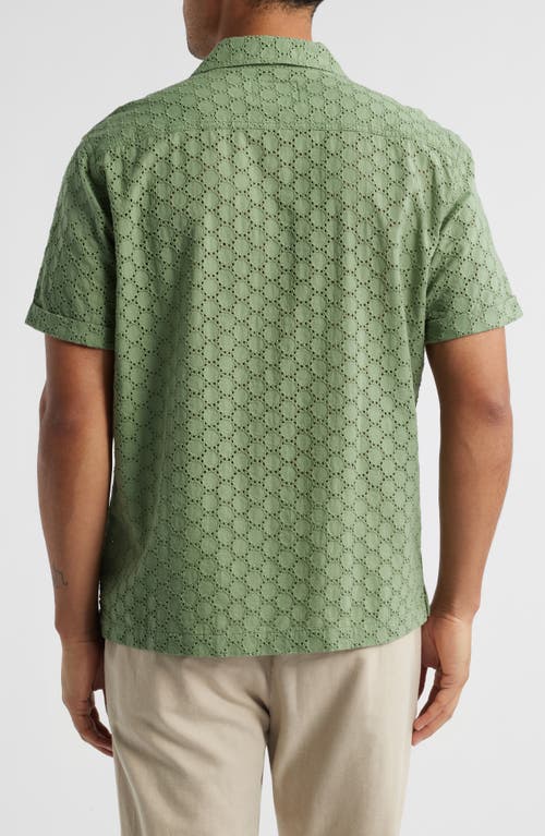 Rails Tyler Eyelet Camp Shirt In Green Dots