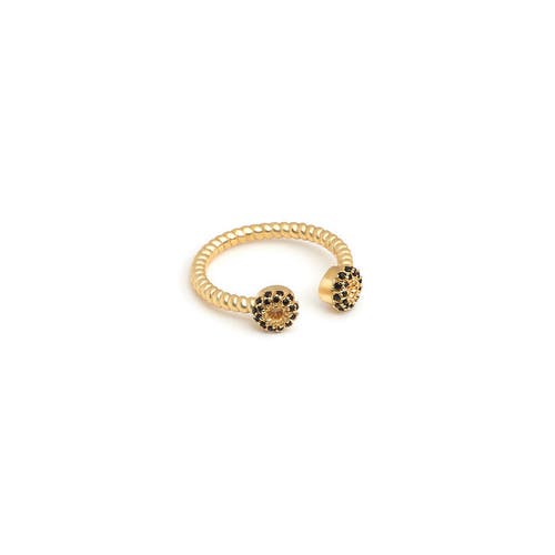Zarux Twist Black Onyx Ring In Gold