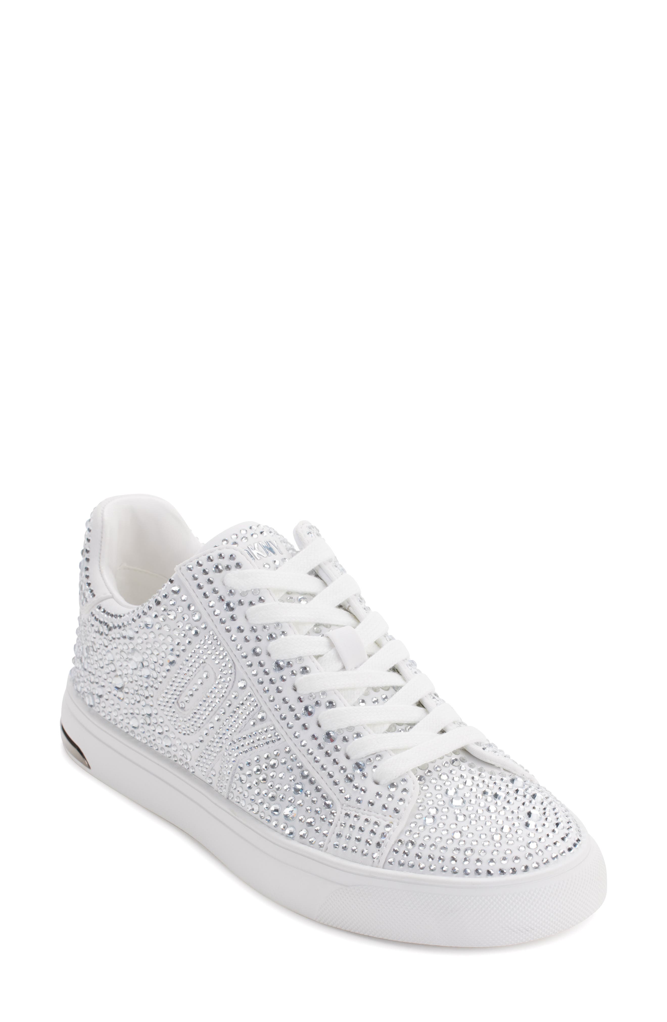 DKNY Embellished Sneaker, Main, color, Bright White