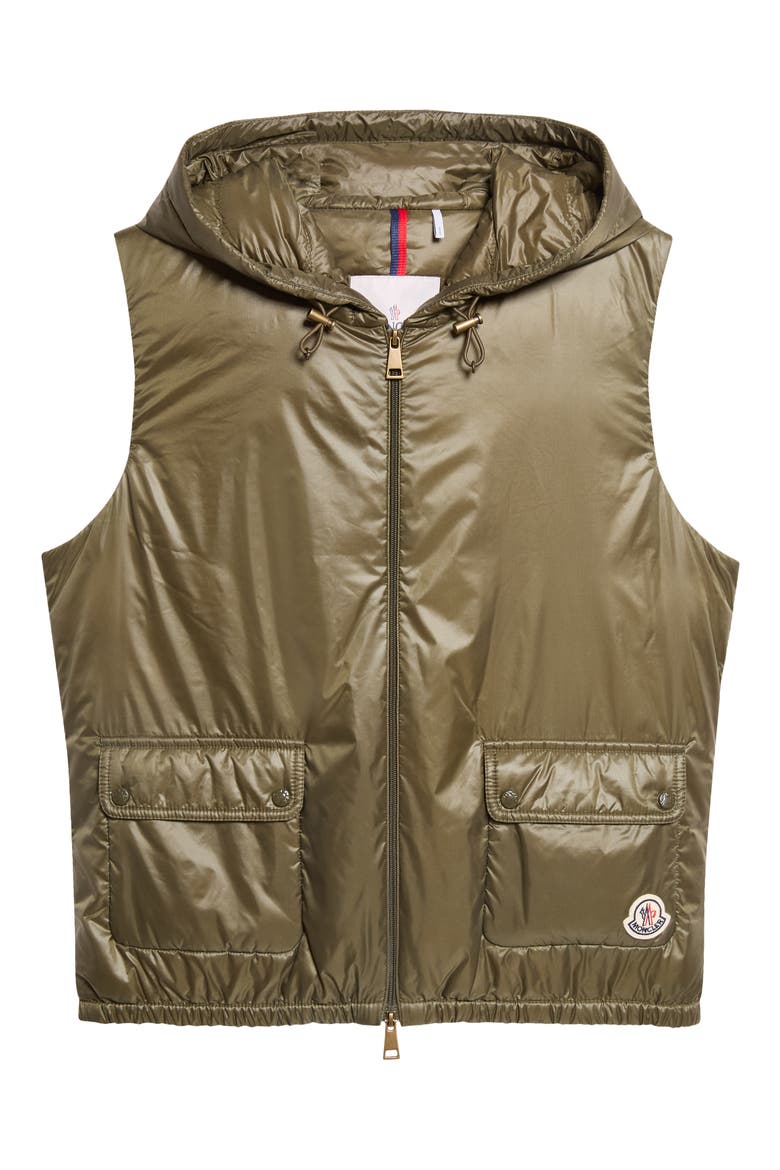 Lansette Hooded Down Vest, Alternate, color, GREEN