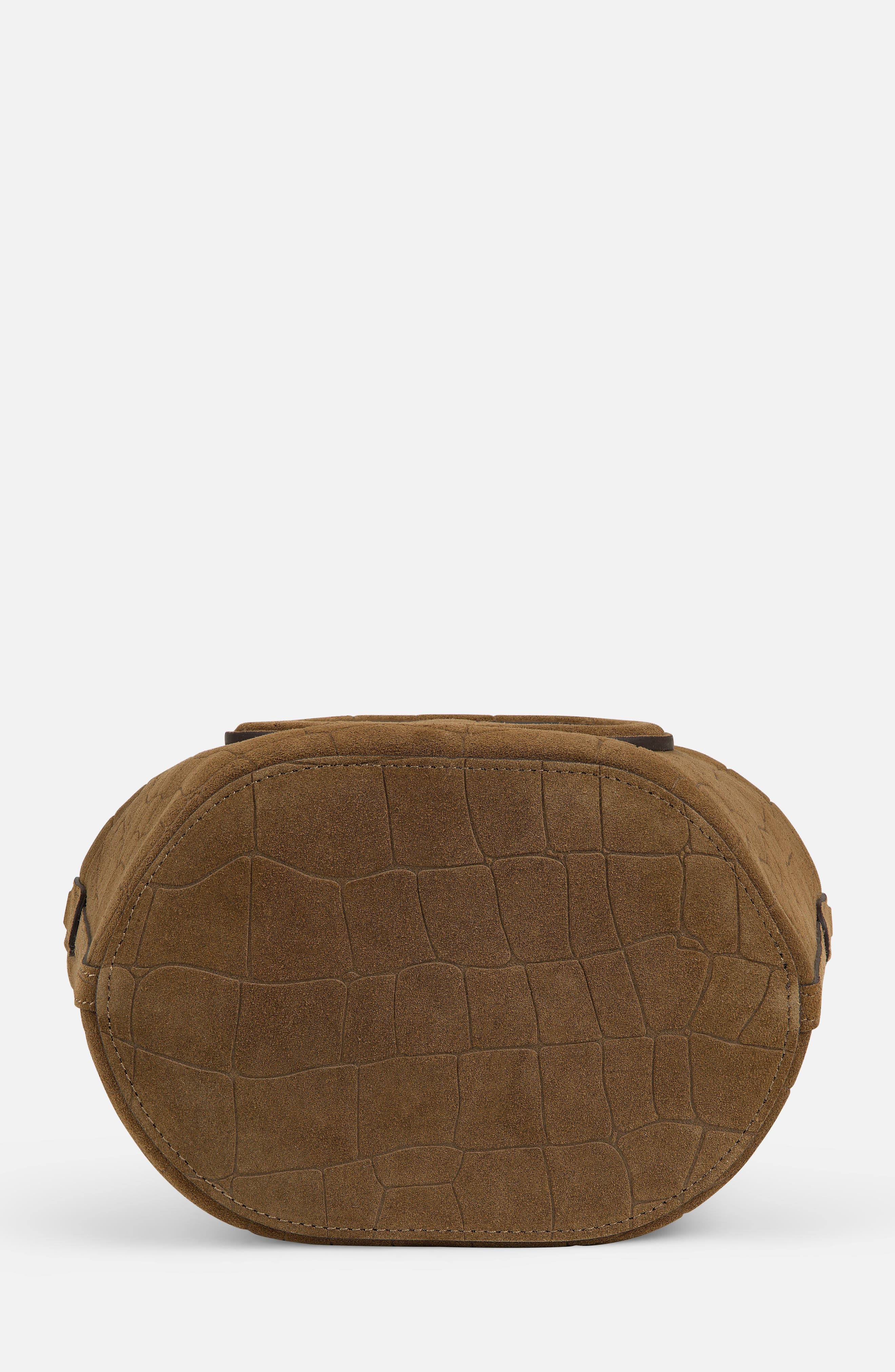 Infinity Bag - Coffee Brown Croc Embossed Suede, Alternate, color, Coffee Brown