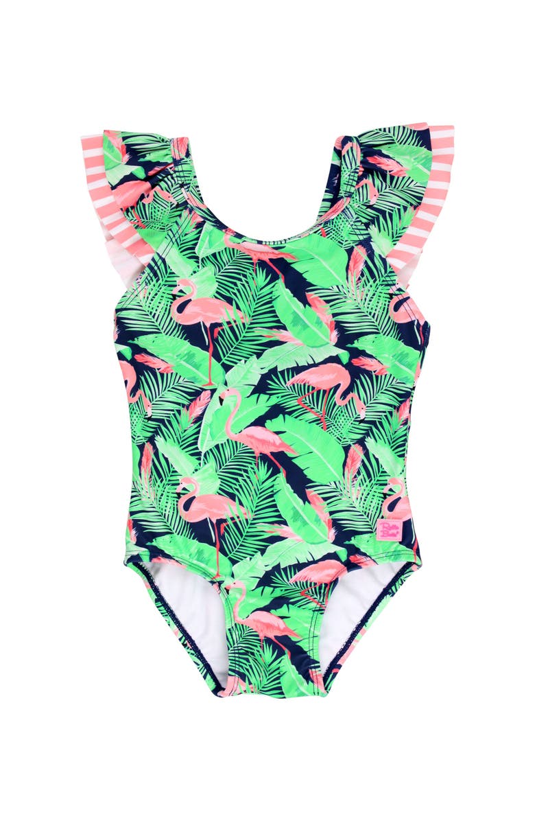 RuffleButts Girls V-Back UPF50+ One Piece, Main, color, 